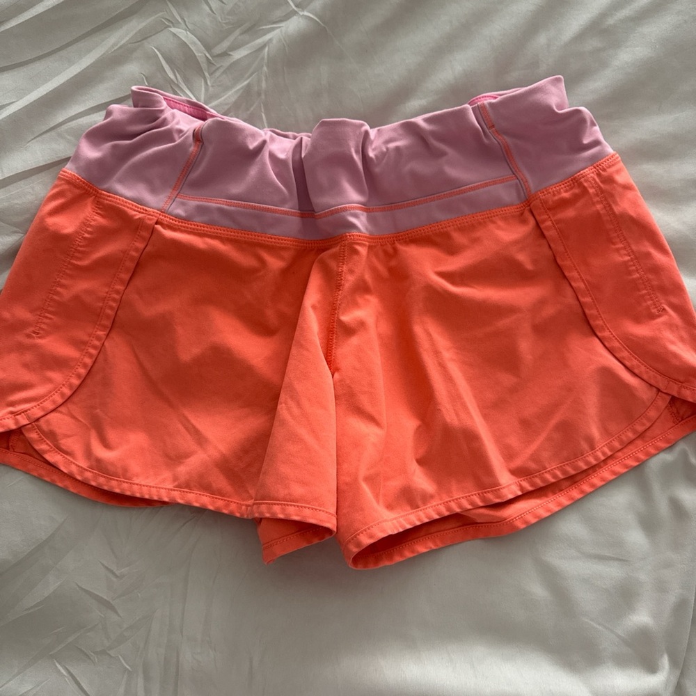 Women's Two-Tone Orange and Pink Shorts